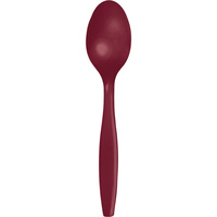 Burgundy Party Supplies Plastic Spoons 24 Piece Pack