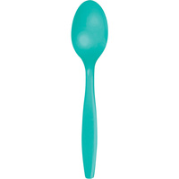 Teal Lagoon Party Supplies Plastic Spoons 24 Pieces