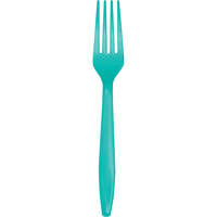 Teal Lagoon Plastic Fork 24 Pack