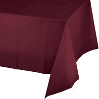 Burgundy Party Supplies Plastic Tablecover