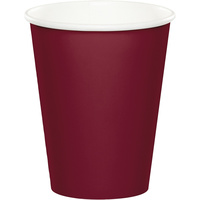 Burgundy Party Supplies Paper Cups X24 Pack