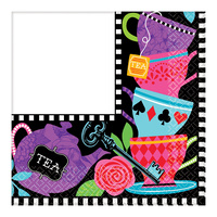 Alice In Wonderland Party Supplies - Mad Hatter Tea Party Lunch Napkins 16 pack Square