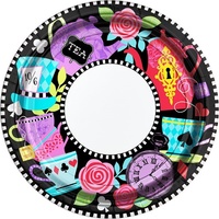 Alice In Wonderland Party Supplies - Mad Hatter Tea Party Lunch Plates Round 8 pack