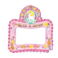 Unicorn Party Supplies - Magical Unicorn Selfie Inflatable Photo Frame Shape Balloon