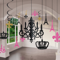 A Day in Paris Party Supplies Glitter Chandelier Decorating Kit 3D