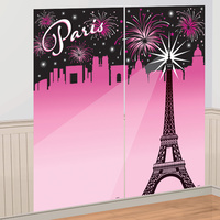 A Day in Paris Party Supplies Selfie Scene Setter - Wall Decoration