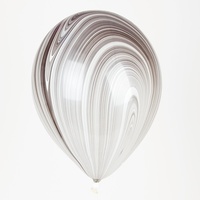 Balloon Party Supplies - Marble Black & White Agate Latex Balloon X 1 28cm