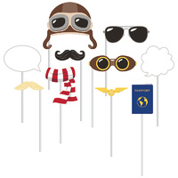 Aeroplane Party Supplies - Lil' Flyer Photo Booth Props 10 pack