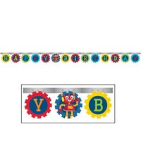 Robots Party Supplies - Party Robots Happy Birthday Jointed Banner