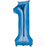 Number 1 Large Blue Foil Balloon 86cm