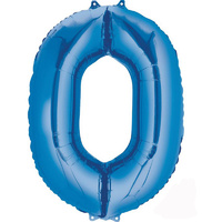 Number 0 Large Blue Foil Balloon