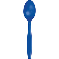 Cobalt Blue Party Supplies Plastic Spoons 24 Piece Pack