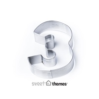Number 3 Shaped 18/0 Grade Stainless Steel Cookie Cutter
