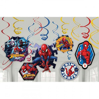 Spiderman Party Supplies Hanging Swirls Decorations 12 Pack