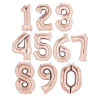 Large Rose Gold Number Foil Balloons 86cm approx