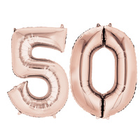 Number 50 Large Rose Gold Foil Balloon