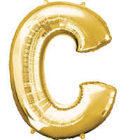 Letter C large Gold Foil Balloon 86cm Approx
