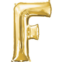 Letter F Large Gold Foil Balloon 86cm Approx