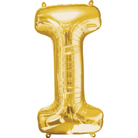 Letter I Large Gold Foil Balloon 86cm Approx