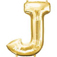 Letter J Large Gold Foil Balloon 86cm Approx