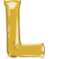 Letter L Large Gold Foil Balloon 86cm Approx