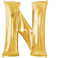Letter N Large Gold Foil Balloon 86cm Approx
