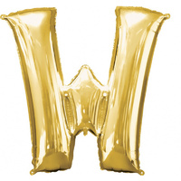 Letter W Large Gold Foil Balloon 86cm Approx