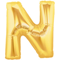 Letter N large Gold Foil Balloon 100cm