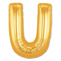 Letter U Large Gold Foil Balloon 100cm
