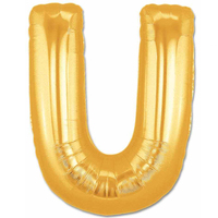 Letter U large Gold Foil Balloon 100cm