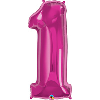 Number 1 Pink Magenta SuperShape Foil Balloon 86cm