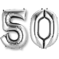 Number 50 Silver Foil Balloon 83cm