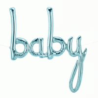 Baby Script Blue Shaped Foil Balloon