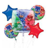 PJ Masks Party Supplies 5 Pack Foil Balloon Bouquet 