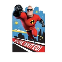 Incredibles 2 Party Supplies Post Card Invitations 8 Pack 