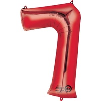 Number 7 Super-shape Foil Balloon Red