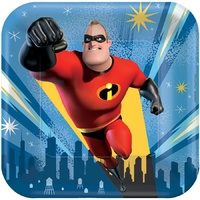 Incredibles 2 Party Supplies - Lunch Plates 8 Pack Paper