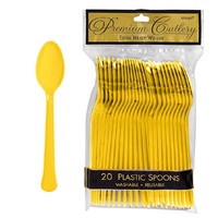 Sunshine Yellow Party Supplies - Pack of 20 Sunshine Yellow Spoons
