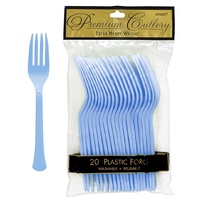 Pastel Blue Plastics Forks 20 Pack