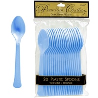 Pastel Blue Party Supplies Plastic Spoons 20 Pack