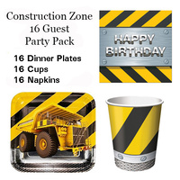 Construction Zone Party Supplies - Construction 16 Person Guest Pack