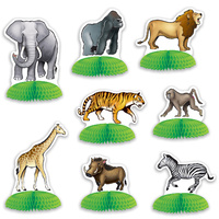 Jungle Safari Party Supplies - Jungle Safari Animal Mini Centrepieces 8 pack