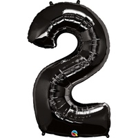 Number 2 Black Foil Large Balloon 86cm