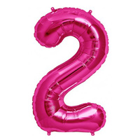 Number 2 Magenta Foil Balloon 41cm