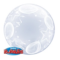Balloon & Stars Stretchy Plastic Bubble Balloon 61cm