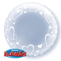 Hearts Stretchy Plastic Bubble Balloon 61cm Approx.