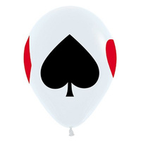 Casino Party Supplies - Casino Suits Assorted Balloons 12 pack