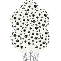 Animal Paw Print Latex Balloons 12 Pack 28cm Approx 