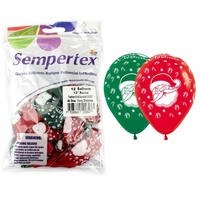 Christmas Party Supplies - Merry Christmas Santa Balloons 12 Pack