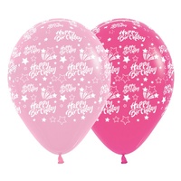 Happy Birthday Light Fashion Pink 1 Balloon